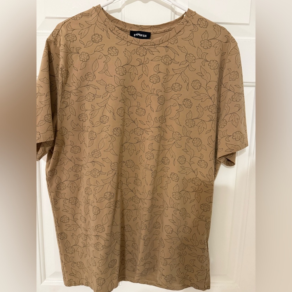 Express Tan Floral Men's Tee